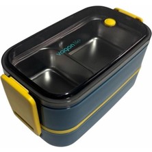 Vagonlife 3 Bölme Çelik Lunchbox 1400 ml Mavi