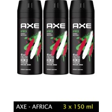 Dolozena 3 Adet Axe Africa Erkek Deodorant Sprey 150 ml
