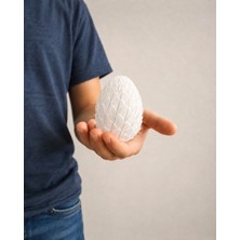 Alvera Dönüşen Ejderha Yumurtası – 3D Baskı Twisty Fidget Oyuncağı-Beyaz