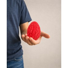 Alvera Dönüşen Ejderha Yumurtası – 3D Baskı Twisty Fidget Oyuncağı-Kırmızı