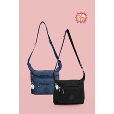 Westbag Kadın Günlük Krinkıl Omuz Çantası Çok Cepli Fermuarlı Postacı Çantası