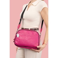 Westbag Kadın Fuşya Pembe Hakiki Deri Cepli Ayarlanabilir Askılı Günlük Omuz Çantası