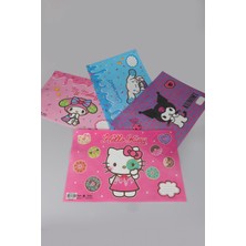 x Dekomus Lisanslı Hello Kitty,cinnamorol,my Melody,kuromi Best Friends 4 Adet Beslenme Örtüsü