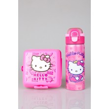 x Dekomus Lisanslı Hello Kitty Love Shine Collection 600 ml Çelik Matara ve Beslenme Kabı Seti