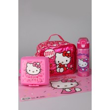 x Dekomus Lisanslı Hello Kitty Love Shine Collection Beslenme ÇANTASI,600 ml Çelik Matara,beslenme Örtüsü ve Beslenme Kabı Seti