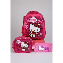 x Dekomus "love Shine Collection" Hello Kitty Lisanslı Ortopedik Ilkokul,beslenme ve Kalem Çantası Seti
