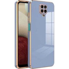 MCasering Xiaomi Redmi Note 9 Pro Uyumlu Kılıf Altın Detaylı Canlı Renkli Silikon Mavı