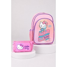 x Dekomus Heart Key Collection Hello Kitty Lisanslı Ortopedik Ilkokul Çantası ve Kalem Çantası Seti