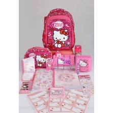 x Dekomus "love Shine Collection" Hello Kitty Lisanslı Full Kırtasiye Seti Ortopedik Ilkokul,beslenme ve Kalem Çantası,matara,beslenme Kabı Seti