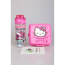 DEKOMUS CEP DEFTERİ VE LİSANSLI HELLO KITTY 500 ML MATARA,2 KATLI BESLENME KABI SETİ