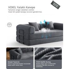 Dekoro Voxel 5in1 Akıllı Yataklı Kanepe, Fitilli Kadife, 50 Dns Bondex, Güçlendirilmiş Çelik Iskelet