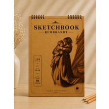 Pagos Yayınları Wise Owl A4 Eskiz Defteri | 120 gr Kalın Kağıt | 50 Yaprak (100 Sayfa) | Üstten Spiralli | Kraft Kapak