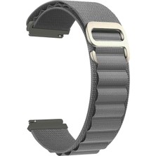 Caseonn Tcl Movetime MT42X Kordon Titanyum G-Kancalı Alpin Kumaş Kayış Gri