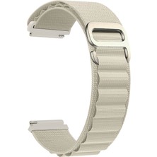 Caseonn Garmin Venu 4 - 45 mm Kordon Titanyum G-Kancalı Alpin Kumaş Kayış Bej
