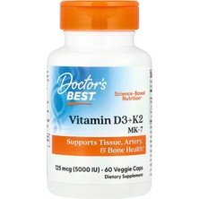Doctor's Best Vitamin D3 + K2 Mk-7 5000 Iu 60 Veggie Caps