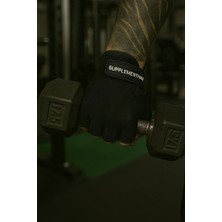 Supplementhane Fitness Ağırlık Body Sporcu Deri Eldiven - Siyah - x Large