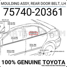 Maher Toyota Avensis 2003-2008 Cam Sıyırıcı Arka Dış Sol (Oem No: 7574020361)