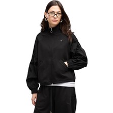 Puma Her Full-Zip Relaxed Jacket Siyah Kadın Eşofman Üstü