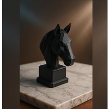 Modern Low-Poly At Başı Heykeli – Dekoratif 3D Geometrik Tasarım, Ev & Ofis Için Şık Sanat
