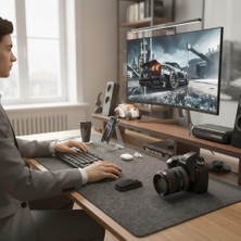 Mouse Pad Masa Koruyucu Büyük Keçe Oyuncu Matı 3mm Koyu Gri Renk Büyük Boylarda L-Xl-Xxl Ölç