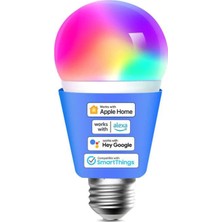 Meross Akıllı Wi-Fi Ampul, Apple Homekit ile Çalışır, Wifi Lamba, Led, Çok Renkli, Kısılabi