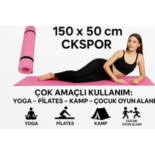 Doğanlar Marketing Pilates ve Yoga Matı, 150 x 50 Cm, Kaymaz Fitness Minderi, Pembe