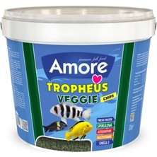 Amore Tropheus Veggie Chips 3 kg Kova Tanganyika Malawi Bitkisel Algae Spirulina Sarımsak Balık Ye