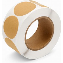 Spelt Kraft Mini Sticker, Yuvarlak Etiket, 2,5 cm Çap, Kahverengi, Baharat Kavanozları ve Cam Şi�