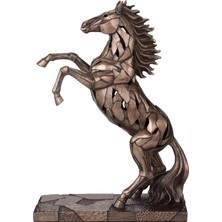 Veronese Design 11 1/4 Yetiştirme At Aydınlatma Reçine Heykel Soğuk Döküm Bronz Kaplama
