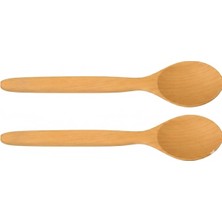 Ahşap Kaşık 2'li Set – Doğal Ahşap Mutfak Kaşıkları