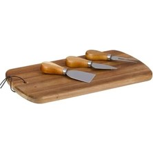 Alpina ALP112 Peynir Tahtası ve Bıçak Seti 4 Parça 32X17,5 cm