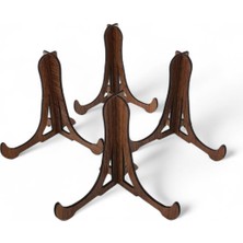 Tabak ve Süs Levhaları Gerçek Ahşap 4'lü Teşhir Ayağı 10 cm x 10 cm Stand