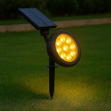 Hsc Bilişim 18W Güneş Enerjili Bahçe Armatürü – 9 LED 3200K Günışığı, IP65 Su Geçirmez Solar Spot Lamba, 200 Lü