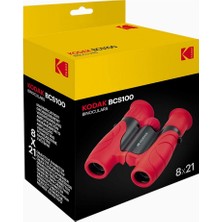 Kodak BCS100 Çocuk Dürbünü, 8×21 Kompakt, Kauçuk, Kayış ve Çantalı