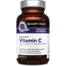 Quality of Life Advasorb Vitamin C With Pureway-C And Milk Thistle Bioperıne 60 Veg. Caps