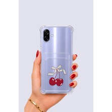 Dolozena Samsung Galaxy A07 Kartlıklı Kiraz Desenli Kılıf