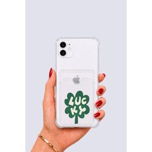 Dolozena iPhone 11 Kartlıklı Lucky Yonca Desenli Kılıf