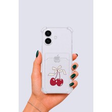 Dolozena iPhone 17 Kartlıklı Kiraz Desenli Kılıf