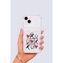 Dolozena iPhone 15 Kartlıklı Xoxo Desenli Kılıf