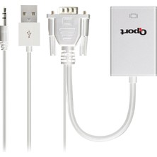 Qport Q-Vh VGA To HDMI Çevirici + Ses Kablosu