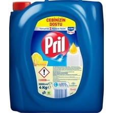 Pril Limon Kokusuyla 4 kg Elde Bulaşık Deterjanı Güçlü Temizlik ve Etkili Yağ Giderme