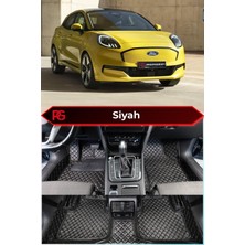 Yeni Ford Puma Gen-E Siyah Üzeri Siyah Dikiş 8d Diamond Premium Kaymaz Deri Oto Paspas