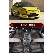 Yeni Ford Puma Gen-E Siyah Üzeri Bakır Dikiş 8d Diamond Premium Tam Kaplama Deri Oto Paspas