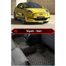 Yeni Ford Puma Gen-E Siyah Üzeri Sarı Dikiş 8d Diamond Premium Havuzlu Deri Oto Paspas