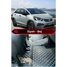 Honda Jazz Hybrid Crosstar Siyah Üzeri Bej Dikiş 8d Diamond Premium Kaymaz Deri Oto Paspas