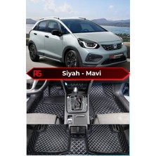 Honda Jazz Hybrid Crosstar Siyah Üzeri Mavi Dikiş 8d Diamond Premium Havuzlu Deri Oto Paspas