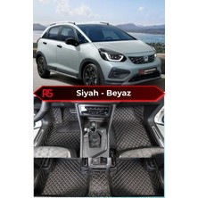 Honda Jazz Hybrid Crosstar Siyah Üzeri Beyaz Dikiş 8d Diamond Premium Havuzlu Deri Oto Paspas
