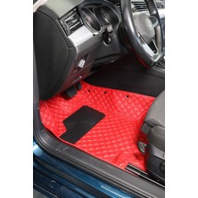 Fiat Grande Panda Kırmızı Renk 8d Diamond Premium Kaymaz Deri Oto Paspas