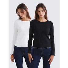 Lc Waikiki Yeni Sezon Bisiklet Yaka Kadın Body 2'li
