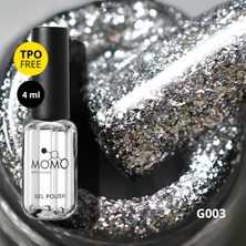 Momo Professional Glitter Kalıcı Oje G003 Yoğun Gümüş Parıltılı 4 ml